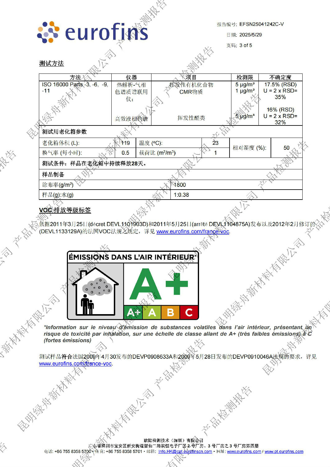 綠舟內墻墻襯檢測A+報告